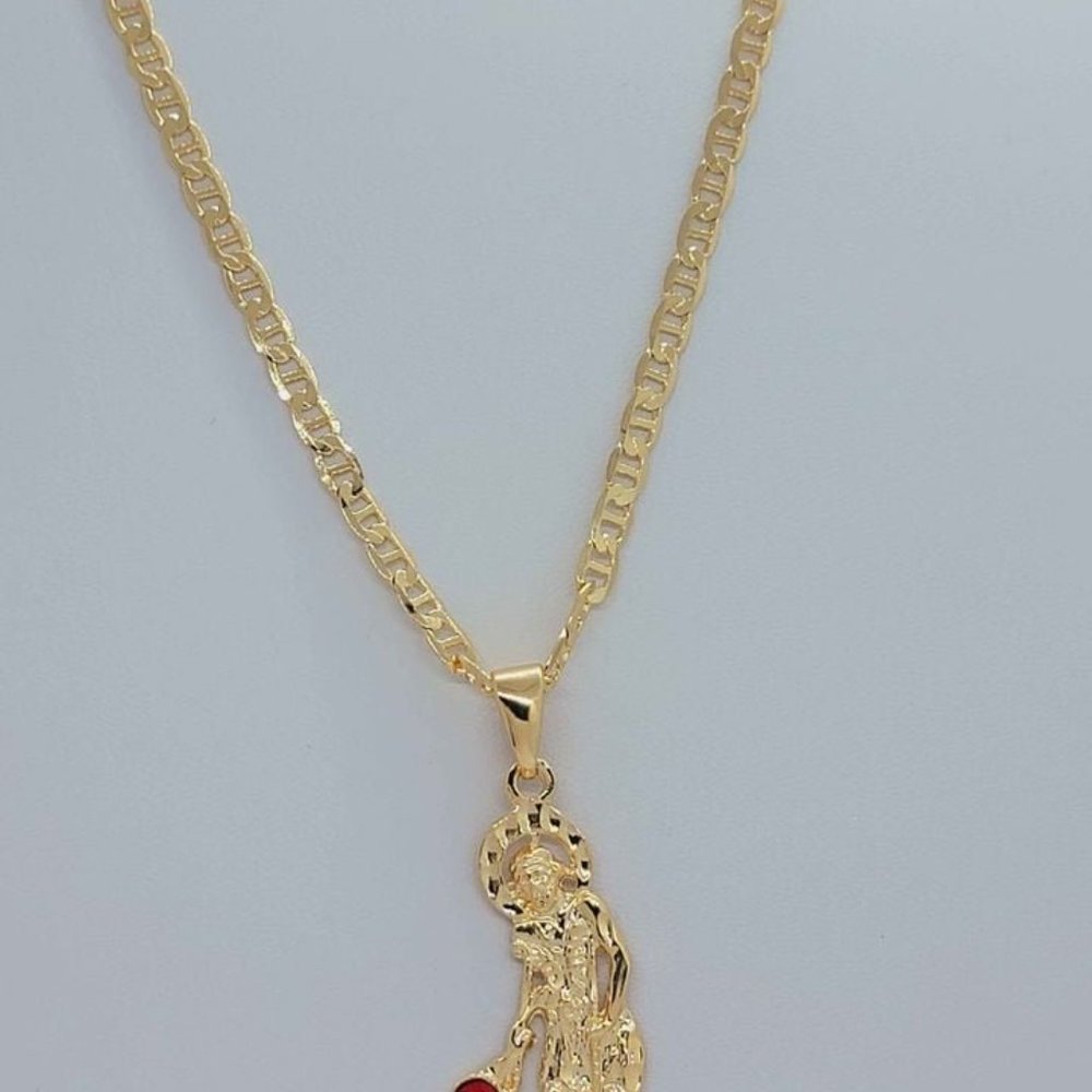 Last one Brand New Brazilian 18k Gold Filled San Lazaro Necklace - Picture 3 of 6